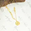 Nuevo Collar Vietnamita Dorado Estilo Chino, Cadena para Clavícula de Moneda de Cinco Emperadores Dios de la Riqueza Amarillo Antiguo Estilo Palacio, Suministro de Joyería de Tendencia Nacional para Mujer