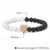 Pulsera transfronteriza nueva micro-incrustada cabeza de leopardo piedra volcánica aromaterapia con aceites esenciales pulsera para hombre pulsera elástica joyería al por mayor