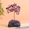 Base de Racimo de Amatista Natural con Piedra Triturada, Adorno Decorativo del Árbol de la Vida, Artículo de Manualidad para Escritorio de Oficina, Amatista y Citrino
