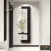 Vaso Decorativo Pintado de Entrada Borboleta Plantio Verde Sala de Estar de Alto Nível Corredor Corredor Pintura Mural Preto e Branco Cinza Hidropônico Pintura Suspensa
