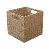 Cesta Organizadora de Armário em Rattan com Grade Personalizada, Cesta de Armazenamento em Rattan Trançada à Mão, Armazenamento em Gaveta, Organizador de Livros, Cesta de Armazenamento