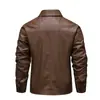 Transfronterizo 2025 Nueva Chaqueta de Cuero para Hombre Primavera Ajustada Chaqueta con Solapa Chaqueta Casual Cortavientos para Hombre