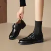 Mocasines ZHR para Mujer 2026 Otoño Nuevo Estilo Británico Vintage Zapatos Pequeños de Cuero Suela Suave Zapatos de Corte Profundo para Viajar