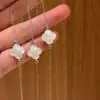"Magnólia Branca" Madrepérola Branca Flor de Quatro Folhas Banho de Ouro Real Pulseira para Mulheres, Simples Novo Estilo Chinês Versátil Atmosfera Joia