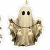 Decoraciones acrílicas colgantes de Halloween transfronterizas: fantasma, calabaza, araña, fantasma, gato negro, murciélago. Juego de 6 piezas