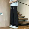 Pantalones de trabajo para hombre, pantalones casuales de verano finos, corte holgado, talla grande, pierna ancha, versátiles para estudiantes, pantalones largos de pierna recta de moda
