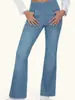 Jeans de campana elásticos de cintura alta para mujer europeos y americanos para moldear las piernas, control de abdomen, levantamiento de glúteos y adelgazamiento