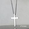 Collar de Cruz de Acero de Titanio Combinable para Todo Estilo Hip-Hop para Hombre, Marca de Moda Urbana, Personalidad Callejera, Colgante de Celebridad de Internet, Cadena de Lana Didi Bouncing, Accesorios