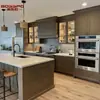 Armários de Madeira Maciça Estilo Americano Feitos Sob Medida de Fábricas de Comércio Exterior, Armários de Cozinha Estilo Europeu, Armários de Ilha Shaker e Móveis Completos para Casa