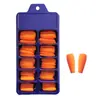 Uñas Portátiles de Color Sólido con Punta Redonda 100 Piezas de Uñas de Manicura Caja de Plástico Caja Azul Fina Parches de Manicura