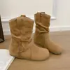 Botines de Tobillo con Plataforma y Tacón Grueso Estilo Retro para Mujer 2026 Nuevo Estilo de Primavera Botas tipo Martin Versátiles Adelgazantes Combinan con Faldas Botas Fruncidas