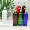 Garrafa Bomba de Óleo Eletrodepositada UV de Ombro Redondo 500ml Garrafa de Óleo de Coco para Massagem Garrafa de Loção Garrafa PET