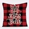Funda de Almohada Navideña 2022 Serie Roja Transfronteriza Nueva Estampada Lino Hogar Sofá Cojín Respaldo Fabricación de Almohadas