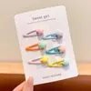 Presilhas coloridas laterais para franja de crianças, estilo coreano fofo, presilhas de cabelo de alta qualidade e requintadas, presilhas para bebê estilo dopamina que não danificam o cabelo