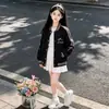 Conjunto de Otoño para Niñas Chaqueta Elegante Estilo Academia Infantil Chaqueta de Béisbol para Niños Medianos y Mayores Dulce Chaqueta Estilo Coreano Ropa de Otoño