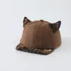 Chapéu infantil com estampa de leopardo e aba macia, boné de beisebol infantil novo e estiloso para primavera e outono
