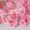 Rattan Simulando Flor de Cerejeira, Trepadeiras Artificiais, Flores de Plástico, Flores de Seda, Tubos de Água de Ar Condicionado, Decoração de Teto Interno Enrolada e Bloqueadora