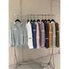 Camisa de Mujer Manga Larga Cuello Solapa Simple Clásico Otoño Limón Té Verde Estilo de Viaje Versátil Adelgazante Botonadura Única 11235