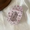 Pinza para el pelo básica versátil estilo coreano con estampado floral a cuadros, lazo y lunares, pinza de pico de pato ovalada grande para mujer