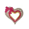 Patch de Flor de Crochê com Aparência Artesanal Retrô Coração Laço Adesivo de Tecido Bordado Solúvel em Água Flor Adesiva para Chapéus Bolsas Decoração de Embalagem Flores