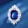 2023 novo banho de cobre simulação corindo vermelho tesouro azul gordo retangular terno de temperamento de luxo leve feminino 13*18
