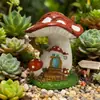 Adornos Pequeños de Paisajismo de Casa de Hongos Creativa Transfronteriza Casa de Hongos Roja Adornos de Paisaje Micro Artesanía de Resina Decoraciones
