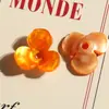 Zhen Tu Verano Nuevo Estilo Fragante Acrílico Flor de Tres Pétalos Tulipán Accesorios de Joyería Pendientes DIY para Mujeres
