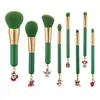 Pincéis de Maquiagem Personalizados, um Conjunto Completo de Ferramentas de Beleza, Estilo de Natal Atacado Pincel para Pó Solto, Pincel para Sombra, Pincel para Corretivo Gracedo