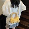 Bolso bandolera de moda nicho simple con lazo plisado para mujer 2025 Verano Nuevo bandolera simple tipo dumpling