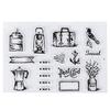 Sello de silicona transparente Jingxiu icono retro sello de diario de oficina material de decoración para álbum de fotos DIY tarjeta cuenta manual