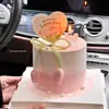 214 Decoración de Pastel para el Día de San Valentín Capullos de Tulipán Lazo Velas Pareja Confesión Te Amo Tarjeta de Inserto