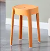 Cadeira de jantar de plástico Pindou, banco de jantar empilhável, cadeira de lazer com encosto, cadeira de lazer comercial espessa estilo creme