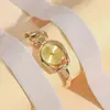 Reloj Retro de Botón para Mujer Todo Fósforo Escala Romana Aurora Hueco Correa Fina de Acero Reloj de Cuarzo