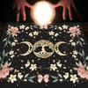 Mantel Árbol de la Vida Mantel de Tarot Paño Decorativo para Juego de Mesa Mandala Fase Lunar Flor Planta Paño de Altar