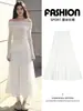 Falda blanca para mujer 2026 nuevo verano cintura alta adelgazante línea A falda pastel estilo ballet longitud media falda abullonada
