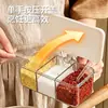 Caja de condimentos de tres compartimentos para cocina casera, juego combinado de frascos de condimentos multi-compartimento, botella de condimento para almacenar condimentos, sal y MSG