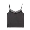 Artículo Popular Transfronterizo de AliExpress Nueva Moda Primavera 2026 Color Sólido Encaje Patchwork Camisola 27081535