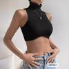 Estilo Europeo y Americano Fotografía Callejera Básico Verano Ajustado Adelgazante Sexy Ajustado Cintura Alta Corto Ombligo Descubierto Chaleco Base sin Mangas para Mujer