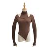 Camiseta irregular ajustada con cuello halter para mujer europea y americana nueva de otoño e invierno C74801