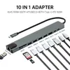 Adaptador Hub USB Tipo-C HDMI Puerto Ethernet Convertidor Carga Rápida PD