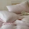 Conjunto de Roupa de Cama Jacquard Tingido em Fio de Camada Dupla de Algodão Puro 40 Contagens Estilo Japonês Wabi-Sabi, Macio e Amigo da Pele, Conjunto de Quatro Peças com Toque de Luxo para Dormir Nu