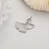 Rosa flocado DIY Accesorios para Colgante Collar de Alto Sentido Accesorios para Pulsera Colgante Zirconia Hoja de Ginkgo Blanco Beel Colgante Único