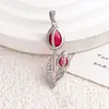 Colgante para Mujer Tulipán Transfronterizo Flor de Circonita Colgante Diseño de Nicho Ins Versátil Gama Alta Accesorios Más Vendidos