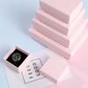 Caixa de joias coreana xadrez flutuante conjunto de caixas para anel rosa caixa para brincos colar caixa de joias pronta entrega logo imprimível
