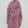 Conjunto de Dos Piezas Cardigan Bordado con Pedrería Elegante Tallas Grandes + Pañuelo para la Cabeza 2026 Loriya LR1314