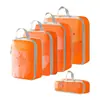 Set de 10 Bolsas de Almacenamiento de Viaje de Compresión Cuidadosamente Seleccionadas, Bolsa de Almacenamiento de Malla con Cordón para Empacar por Separado, Bolsa Organizadora para Equipaje, Maquillaje y Artículos de Tocador
