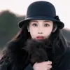 Nuevo Sombrero de Fieltro de Lana de Marca de Moda para Mujer, Sombrero de Cubo Redondo Estilo Coreano Otoño e Invierno, Sombrero Cloche Británico Retro Versátil de Celebridad de Internet