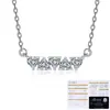 Colar de moissanita e diamante estilo ins indiferente luxo leve para mulheres simples versátil nicho cinco diamantes incrustados em formato de coração colar de prata de lei 925