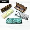 Estojo de Óculos Personalizado, Estojo de Óculos Moderno Quadrado com Letra D Dupla, Estilo Estudante, para Miopia, Fabricante Atacado Portátil