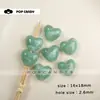 Perforación Vertical en Forma de Corazón Cuentas de Vidrio Acrílico Bicolor Materiales DIY Hechos a Mano Cuentas Sueltas Accesorios Aretes Joyería